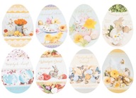 10x veľkonočné pohľadnice poskladané v tvare vajíčka
