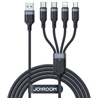 4v1 USB kábel USB-A - 2 x USB-C / Lightning / Micro na nabíjanie 1,2 m