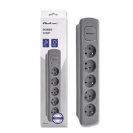 Qoltec Power strip | 5 zásuviek | 1,8 m | Šedá Qoltec Power strip | 5 zásuviek | 1,8 m | Šedá