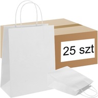 TAŠKA Z BIELEHO PAPIERA A4 240/100/320 25 KS EKO TAŠKA ZA DARČEK TAŠKA Z BIELEHO PAPIERA A4 240/100/320 25 KS EKO TAŠKA ZA DARČEK