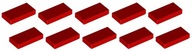LEGO plochý tanier 1x2 červený 10 ks 3069 NOVINKA
