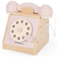 Drevený retro vzdelávací pevný telefón Drevený retro vzdelávací pevný telefón