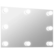 Nástenné zrkadlo s LED svetlami, obdĺžnikové, sklenené