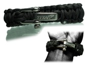 Paracord TEXAR náramok na prežitie Black Paracord TEXAR náramok na prežitie Black