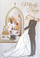 Elegantná svadobná karta s konfetami KP75