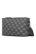 NOBO dvojkomorová čierna messenger taška s monogramom NOBO dvojkomorová čierna messenger taška s monogramom