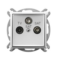 Zásuvka ARIA RTV-SAT s dvoma SAT výstupmi BIELA G Zásuvka ARIA RTV-SAT s dvoma SAT výstupmi BIELA G