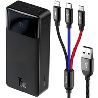 KAPACITA BASEUS POWERBANK 30000MAH PD 15W + 3v1 USB-C LIGHTNING MICRO KÁBEL KAPACITA BASEUS POWERBANK 30000MAH PD 15W + 3v1 USB-C LIGHTNING MICRO KÁBEL