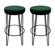 2x Nízka barová stolička 66cm zelená loft 4P