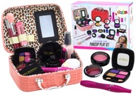 Make-up sada pre deti, kozmetika, tiene a laky na nechty v ružovom puzdre Make-up sada pre deti, kozmetika, tiene a laky na nechty v ružovom puzdre