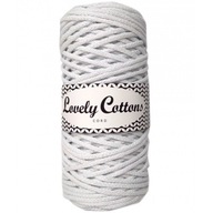 Splietaná šnúrka 3mm Lovely White + perleťová niť Splietaná šnúrka 3mm Lovely White + perleťová niť