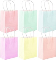 24 ks pastelové darčekové tašky farebné pap