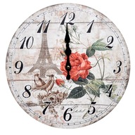 Nástenné hodiny kvety ruža klasické vintage Ø34 cm