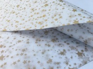 biely - so zlatými hviezdičkami - hodvábny papier 50x75cm 240 listov