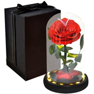 Večná ruža v skle, svietiaci LED darček ku Dňu matiek, Valentína, ženy