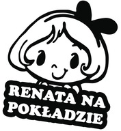 Nálepka RENATA V AUTE do auta 18x15 farieb Nálepka RENATA V AUTE do auta 18x15 farieb