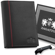 Pánska čierna kožená vertikálna peňaženka s rozsiahlou RFID ochranou ZAGATTO Pánska čierna kožená vertikálna peňaženka s rozsiahlou RFID ochranou ZAGATTO