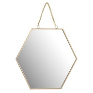 Kúpeľňové zrkadlo s rámom Geometric Glamour Loft Hexagon Gold Plaster