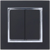 Dvojitý schodiskový vypínač MAGIC Black MAT Chrome Dvojitý schodiskový vypínač MAGIC Black MAT Chrome