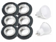 Sada halogénových LED stropných svietidiel 6x + žiarovky Sada halogénových LED stropných svietidiel 6x + žiarovky