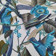 Poťahový materiál dekor Jacquard Blue kolibríky