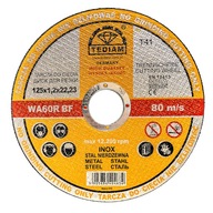 Nerezový kovový rezací kotúč, nerezová oceľ, 125 x 1,2 TEDIAM INOX Nerezový kovový rezací kotúč, nerezová oceľ, 125 x 1,2 TEDIAM INOX
