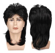 ČIERNA VLASOVÁ parochňa PRE MUŽOV, DLHÉ DISCO 70. ROKY 80 90 W72 ČIERNA VLASOVÁ parochňa PRE MUŽOV, DLHÉ DISCO 70. ROKY 80 90 W72