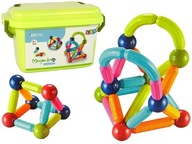 Magnetická konštrukcia vzdelávacích tehál Box 68 prvkov Magnetická konštrukcia vzdelávacích tehál Box 68 prvkov