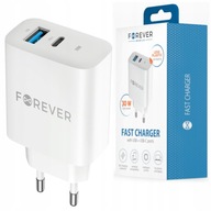 Rýchla nástenná nabíjačka 30W PD QC 1x USB C 1x USB Rýchla nástenná nabíjačka 30W PD QC 1x USB C 1x USB