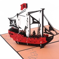 Príležitostná pohľadnica 3D Pop-up loď Príležitostná pohľadnica 3D Pop-up loď