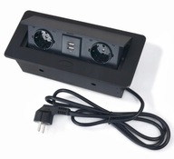 ČIERNY PREDĹŽOVACÍ KÁBEL ZAPÚŠANÝ NA STOL 1,8m+2USB ČIERNY PREDĹŽOVACÍ KÁBEL ZAPÚŠANÝ NA STOL 1,8m+2USB