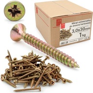 Skrutky do dreva kalené 3x30mm, zápustná hlava, pozinkované, 1 kg Skrutky do dreva kalené 3x30mm, zápustná hlava, pozinkované, 1 kg