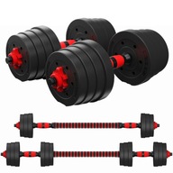 Činky 30KG*2x15kg set*závažia*tyč+konektor Činky 30KG*2x15kg set*závažia*tyč+konektor