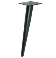 Kovová nábytková noha 35 cm kužeľ, skosená noha k nábytku čierna s plechom Kovová nábytková noha 35 cm kužeľ, skosená noha k nábytku čierna s plechom