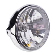 LAMPA MOTOCYKLOVÝ SVETLOMET 7 PALCOVÝ CHROME h4 DRAG