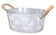 Šedý kovový obal, podlhovasté motýle, 30x13cm Šedý kovový obal, podlhovasté motýle, 30x13cm