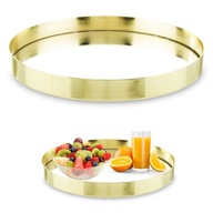 Zlatý ozdobný okrúhly podnos RAŇAJKY Ø20 cm