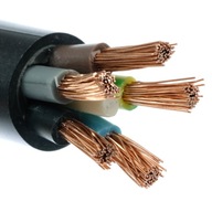Lankový inštalačný kábel, čierny, OWY 5x4, lankový, 10m
