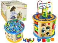 Vzdelávacie drevené kocky Sorter Maze Counter Vzdelávacie drevené kocky Sorter Maze Counter