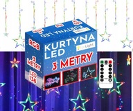 LED SVETELNÁ ZÁCLONA VIANOČNÉ SVETLÁ NA OKNO FAREBNÉ HVIEZDY 3M + DIAĽKOVÉ OVLÁDANIE LED SVETELNÁ ZÁCLONA VIANOČNÉ SVETLÁ NA OKNO FAREBNÉ HVIEZDY 3M + DIAĽKOVÉ OVLÁDANIE