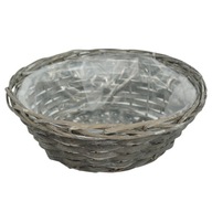 Šedý prútený obal na kvety rastlín, 30 cm Šedý prútený obal na kvety rastlín, 30 cm