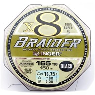KONGER X8 BRAIDER BRIDGE 0,08MM 150M ČIERNA 250148008 KONGER X8 BRAIDER BRIDGE 0,08MM 150M ČIERNA 250148008