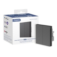 Inteligentný nástenný spínač Aqara H1 sivý duálny spínač bez neutrálu, Zigbee 3 Inteligentný nástenný spínač Aqara H1 sivý duálny spínač bez neutrálu, Zigbee 3