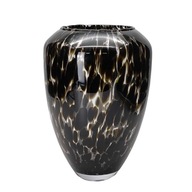 DEKORATÍVNA čierna vysoká kužeľová sklenená váza h31