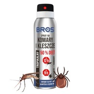 BROS sprej na komáre a kliešte 50% 12H 180 ML REPELENT BROS sprej na komáre a kliešte 50% 12H 180 ML REPELENT