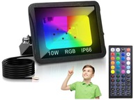 Farebné RGB LED halogénové svietidlo 10W na stenu, fasádu, fasádu + diaľkové ovládanie