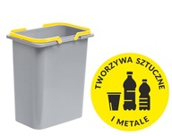 Odpadkový kôš do zásuvky skrinky, výška 30 cm, 7 litrov