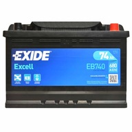 EXIDE EXCELL EB740 74Ah 680A P+ EB 740