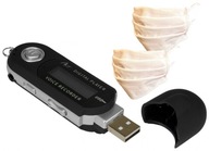 MP3 prehrávač, USB LCD 8GB hlasový záznamník + 2x MASKA