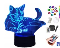 Cat Night Lamp Gravírované 16 farieb LED PLEXIDO Cat Night Lamp Gravírované 16 farieb LED PLEXIDO